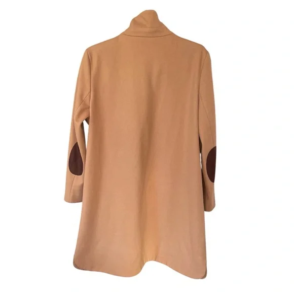 Tuckernuck Emerson Elbow Patch Caramel Brown Mini Dress Coat EUC Size Large - Picture 4 of 7